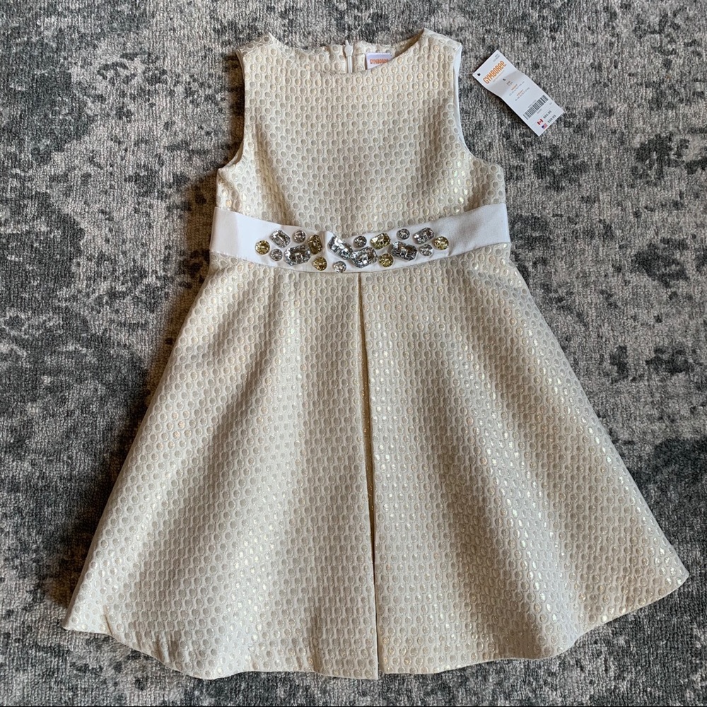 Gymboree 5 Ivory Gold Holiday Christmas Party Dress